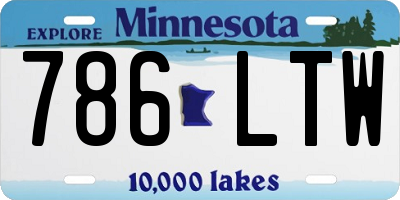 MN license plate 786LTW