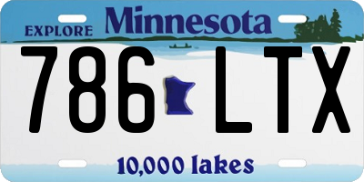 MN license plate 786LTX
