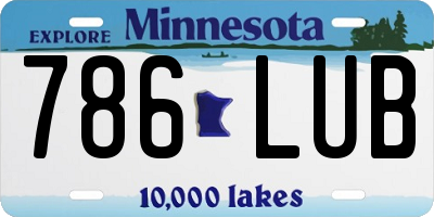 MN license plate 786LUB