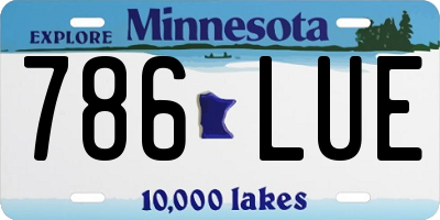 MN license plate 786LUE