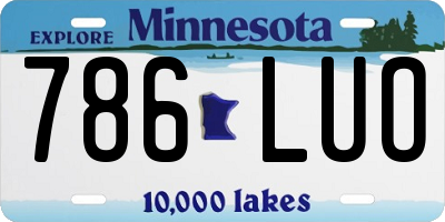 MN license plate 786LUO