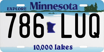 MN license plate 786LUQ