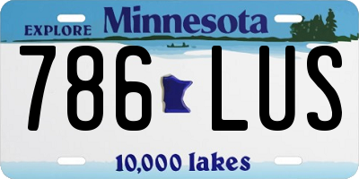 MN license plate 786LUS
