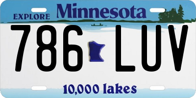 MN license plate 786LUV