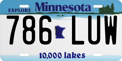 MN license plate 786LUW