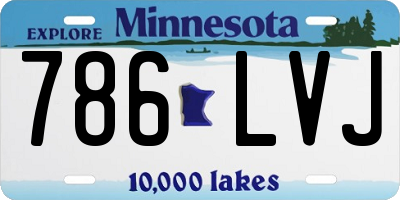 MN license plate 786LVJ