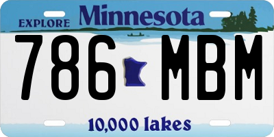 MN license plate 786MBM
