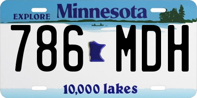 MN license plate 786MDH