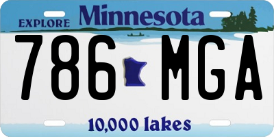MN license plate 786MGA