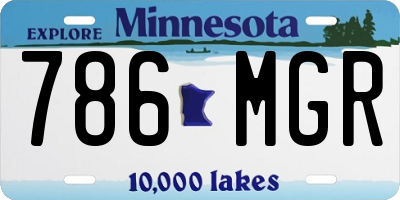 MN license plate 786MGR