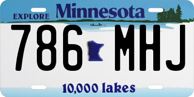 MN license plate 786MHJ