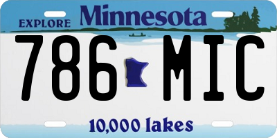 MN license plate 786MIC