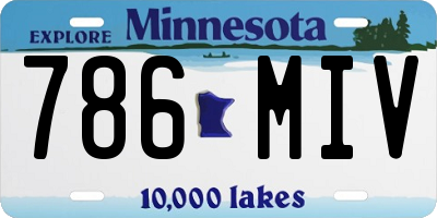 MN license plate 786MIV