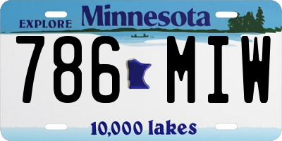 MN license plate 786MIW