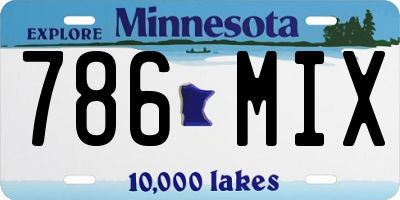 MN license plate 786MIX