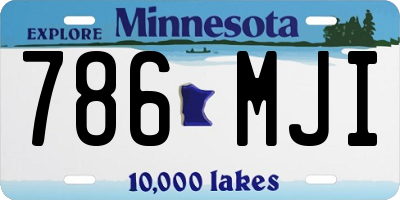 MN license plate 786MJI
