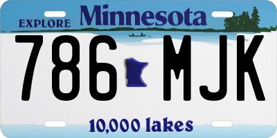 MN license plate 786MJK