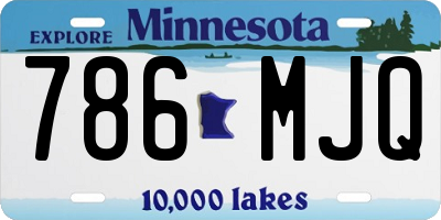 MN license plate 786MJQ