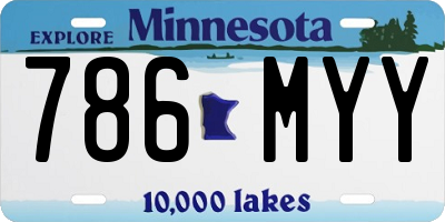 MN license plate 786MYY