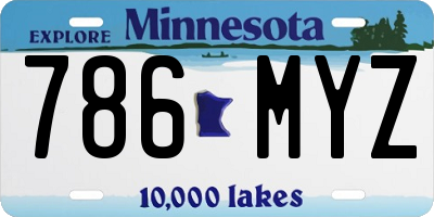MN license plate 786MYZ