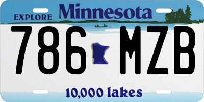 MN license plate 786MZB