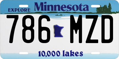 MN license plate 786MZD