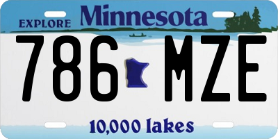 MN license plate 786MZE