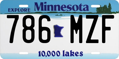 MN license plate 786MZF
