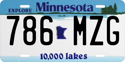 MN license plate 786MZG