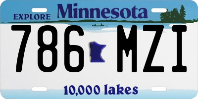MN license plate 786MZI