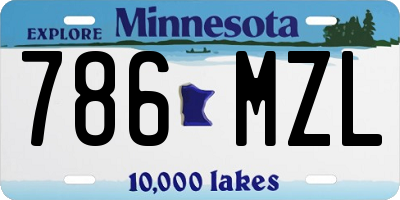 MN license plate 786MZL