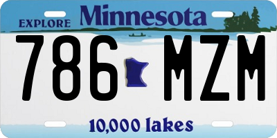 MN license plate 786MZM