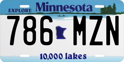 MN license plate 786MZN