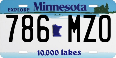 MN license plate 786MZO
