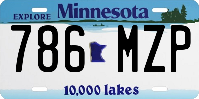 MN license plate 786MZP