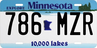 MN license plate 786MZR