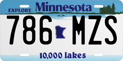 MN license plate 786MZS