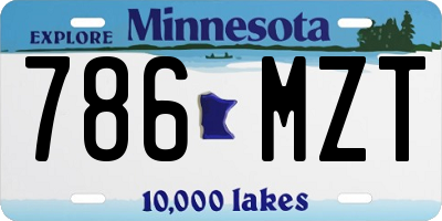 MN license plate 786MZT