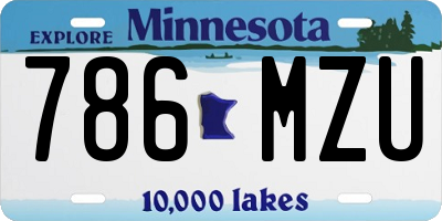 MN license plate 786MZU