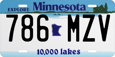 MN license plate 786MZV