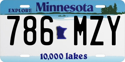 MN license plate 786MZY