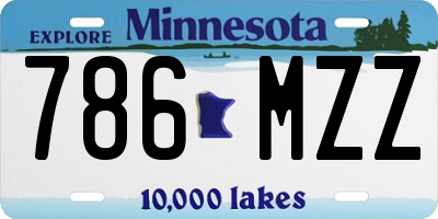 MN license plate 786MZZ