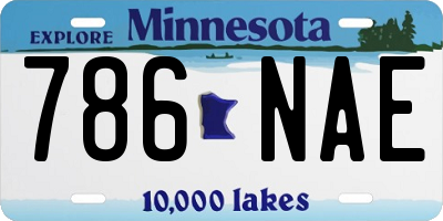 MN license plate 786NAE