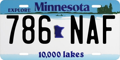 MN license plate 786NAF
