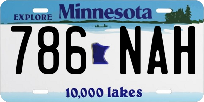 MN license plate 786NAH