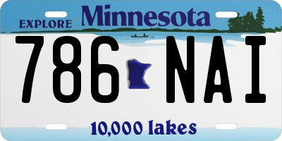MN license plate 786NAI