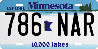 MN license plate 786NAR