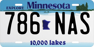 MN license plate 786NAS