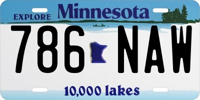 MN license plate 786NAW