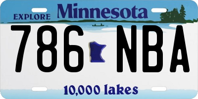 MN license plate 786NBA
